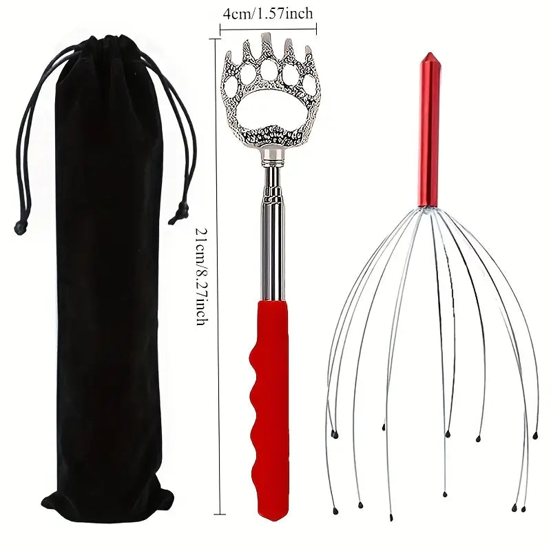 3pcs Set Scalp Massager and Back Scratcher