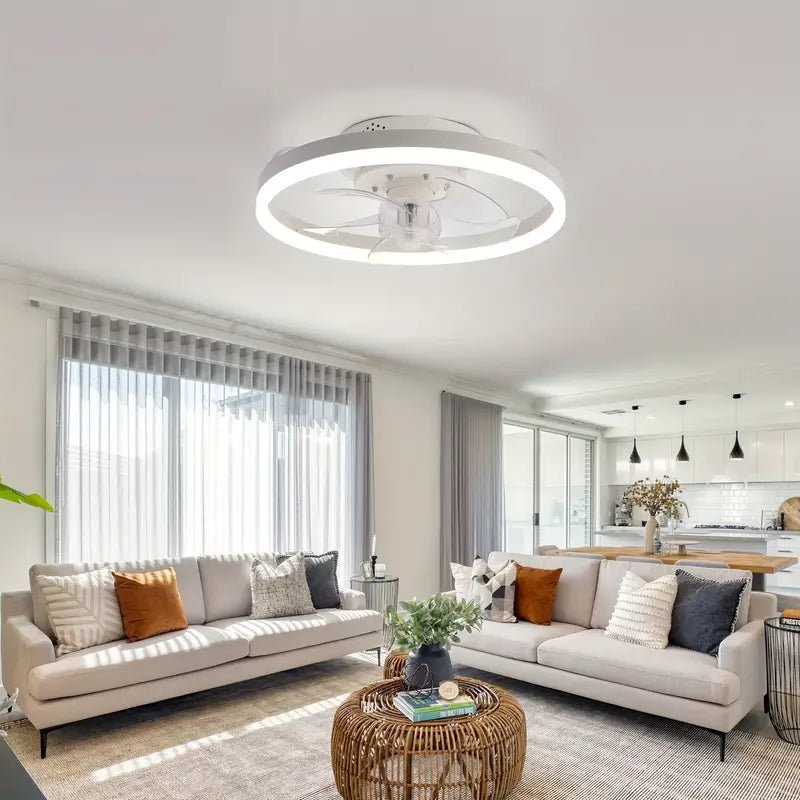 Low-Profile Ceiling Fan with Light and Remote Control