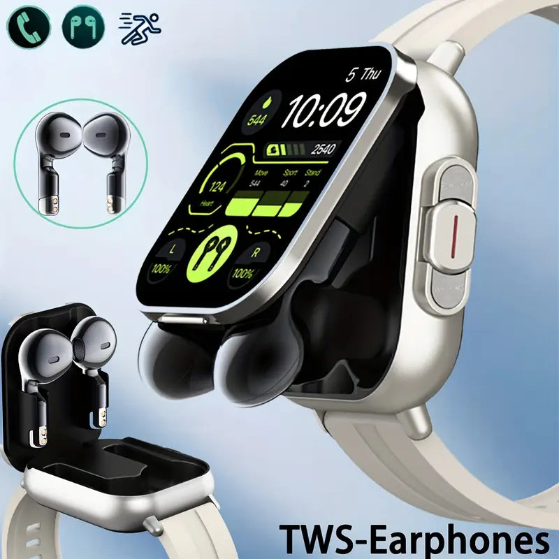 2-In-1 Smartwatch with Built-In TWS Earphone