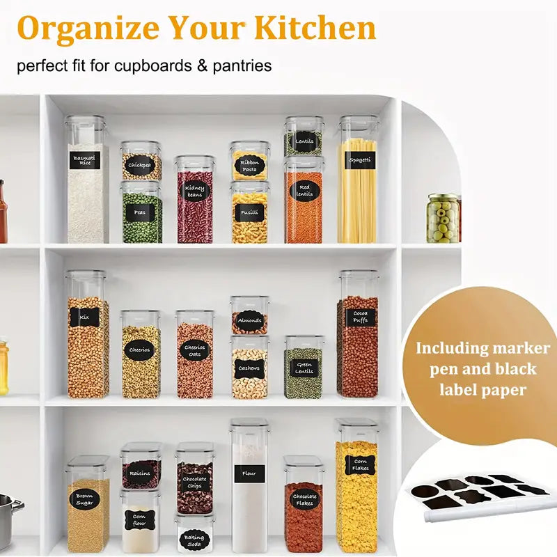 12 Kitchen And Pantry Organizing Containers, Bpa-Free, Pvc-Free, (6 Lids + 6 Boxes)