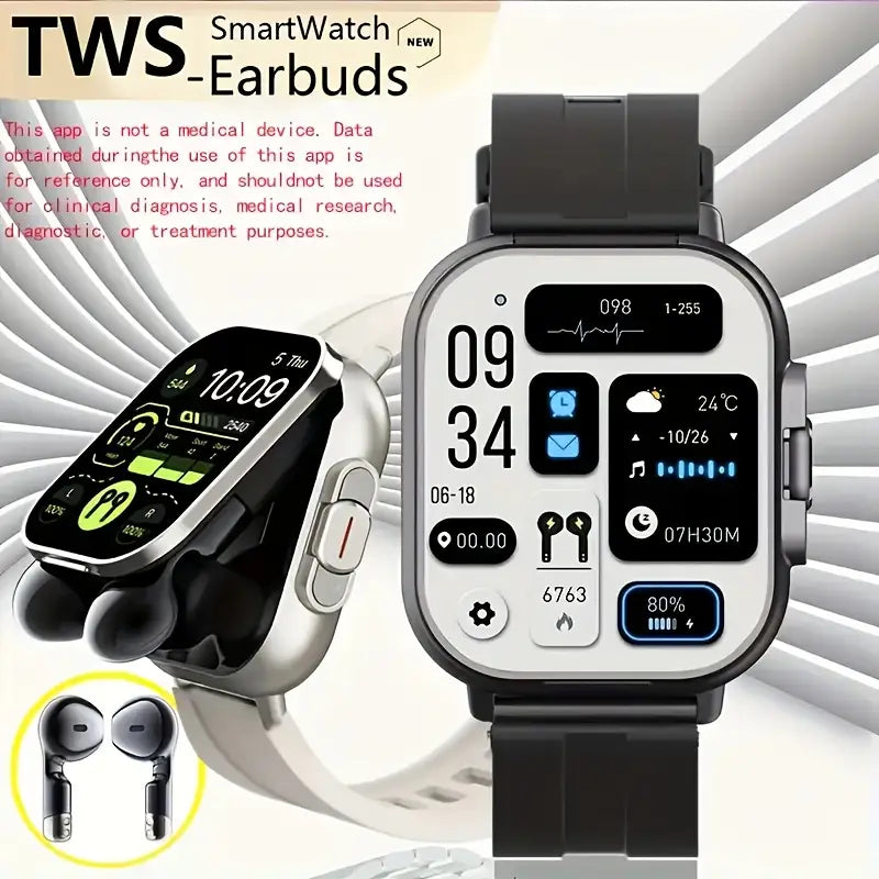 2-In-1 Smartwatch with Built-In TWS Earphone
