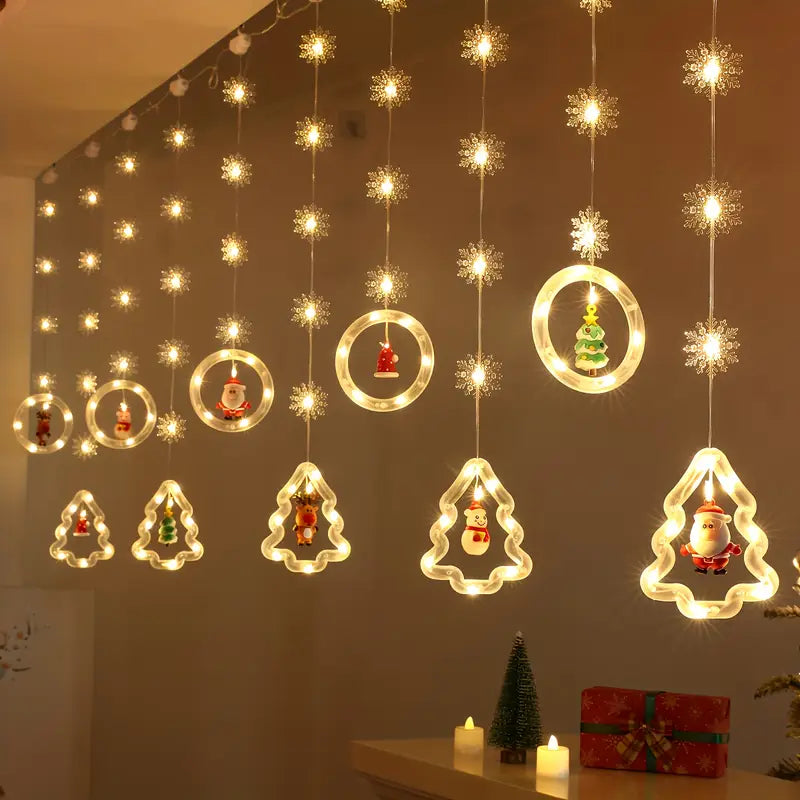 USB-Powered Festive Christmas Decor with Santa, Reindeer, Snowman & Tree Designs