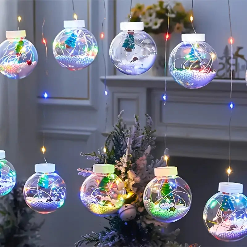 Christmas LED String Lights with Santa, Reindeer, and Snowman 3m