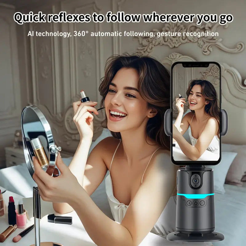 AI 360° Rotation Anti-Shake Portable Device for Live Streaming & Travel