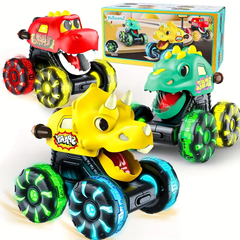 3 Piece Monster Truck Toy, Motion Activated Light-Up