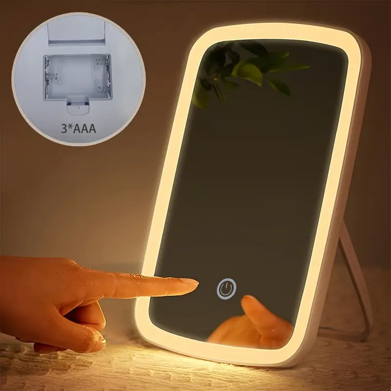 Portable LED Makeup Mirror with Touch Control
