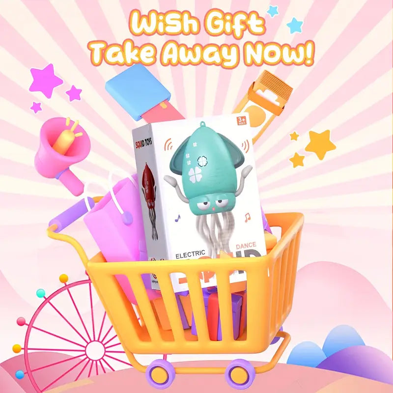 Electric dancing octopus toy with LED lights and music