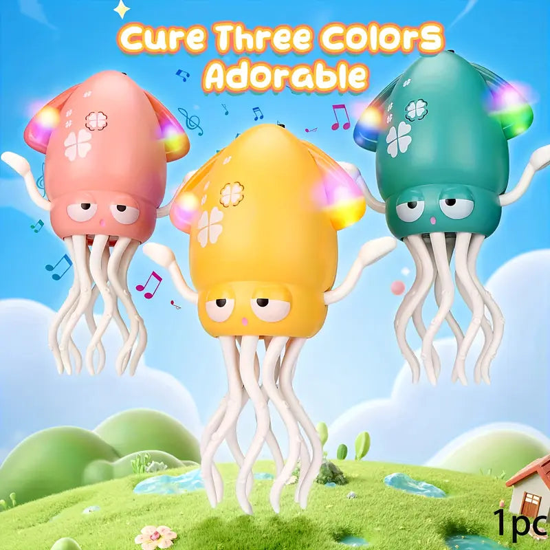 Electric dancing octopus toy with LED lights and music