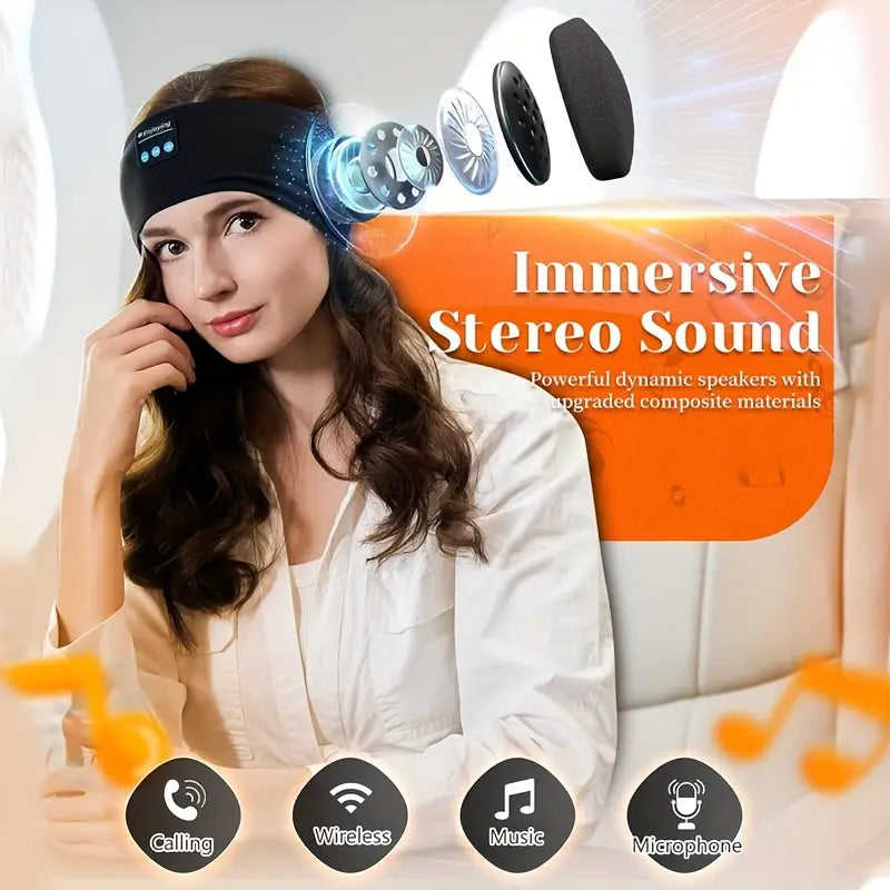 Powerway Wireless Sleep Headphones with Built-in Microphone & Volume Control