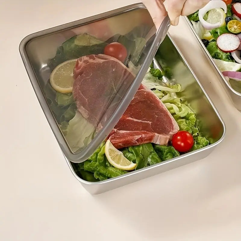3pcs Stainless Steel Food Storage Containers Leak-Proof