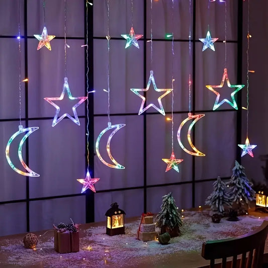 1 Pack LED Curtain String Lights with 8 Modes