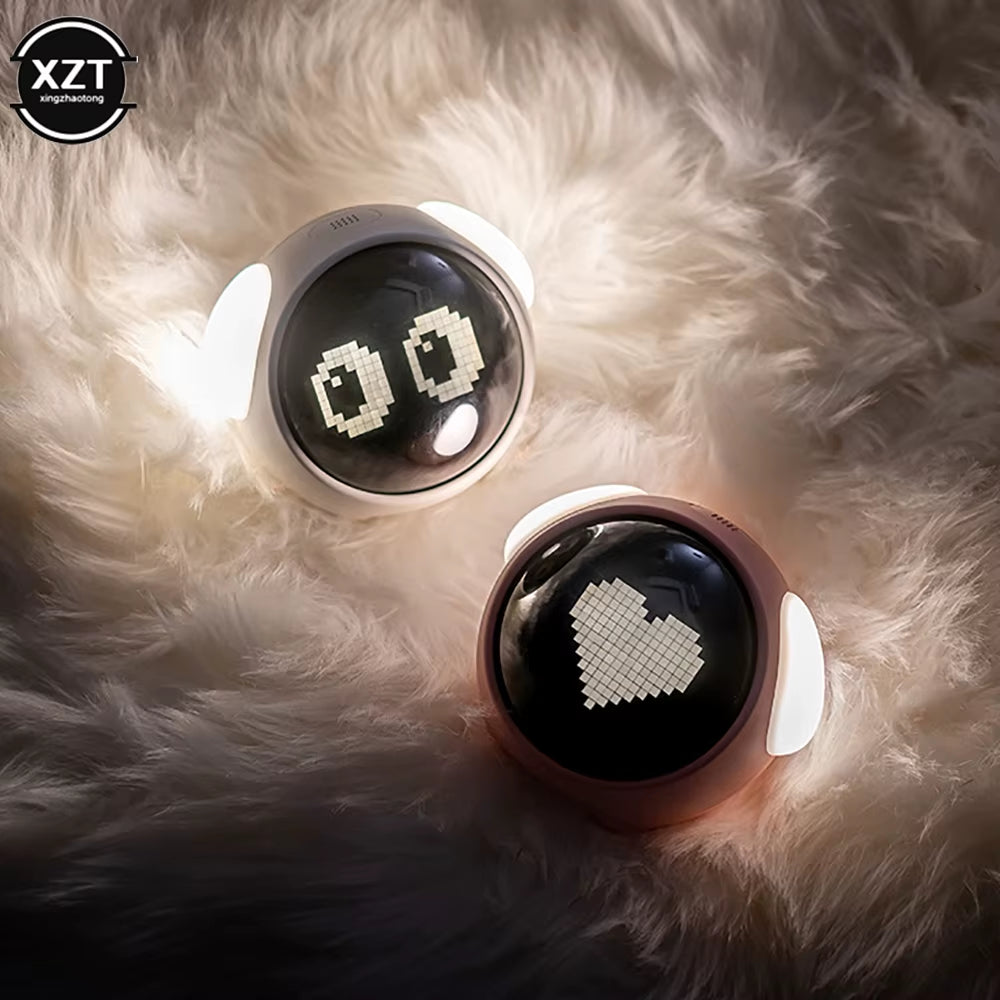 Multifunction Table Clock Expression Alarm Clock Pixel Alarm Clock Bedside Kids Night Wake up Light Smart Alarm Clock Children