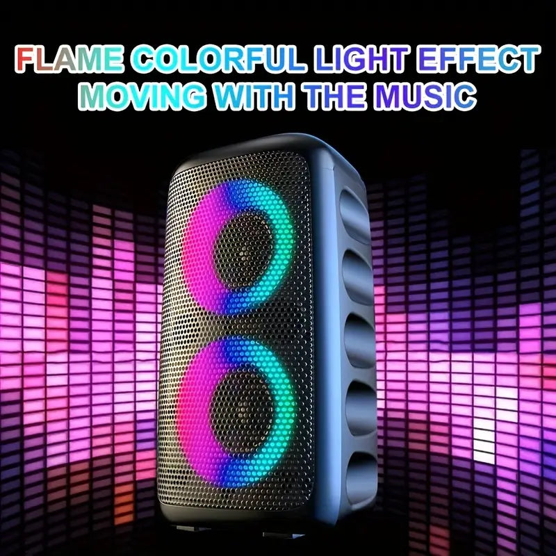 High-Power Wireless Speaker with Subwoofer & Microfone