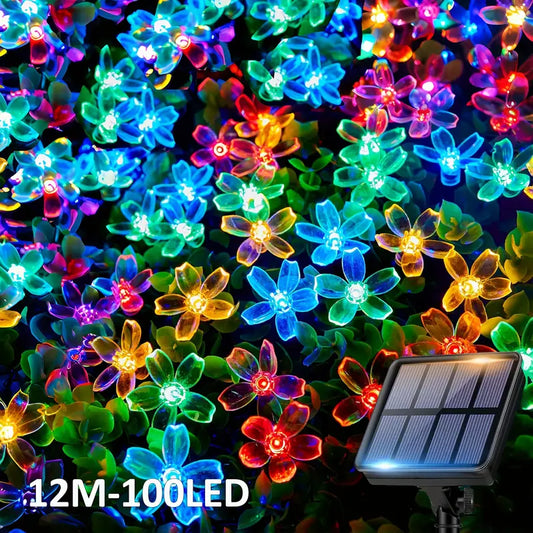 Colorful Cherry Blossom Solar String Light 12m 100led