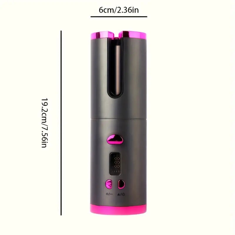 Automatic Curling Iron, USB Rechargeable, with LCD Display