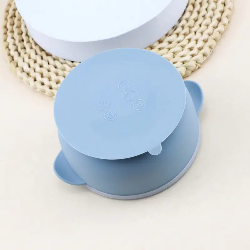 3 pcs Silicone Set 1 Spoon 1 Lid 1 Bowl