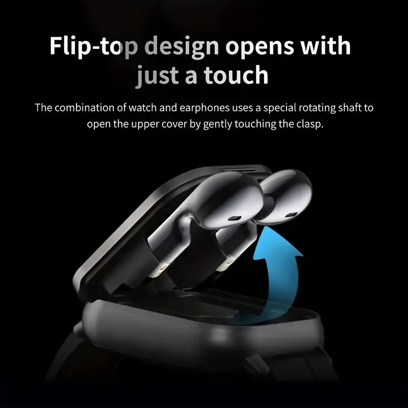 2-In-1 Smartwatch with Built-In TWS Earphone