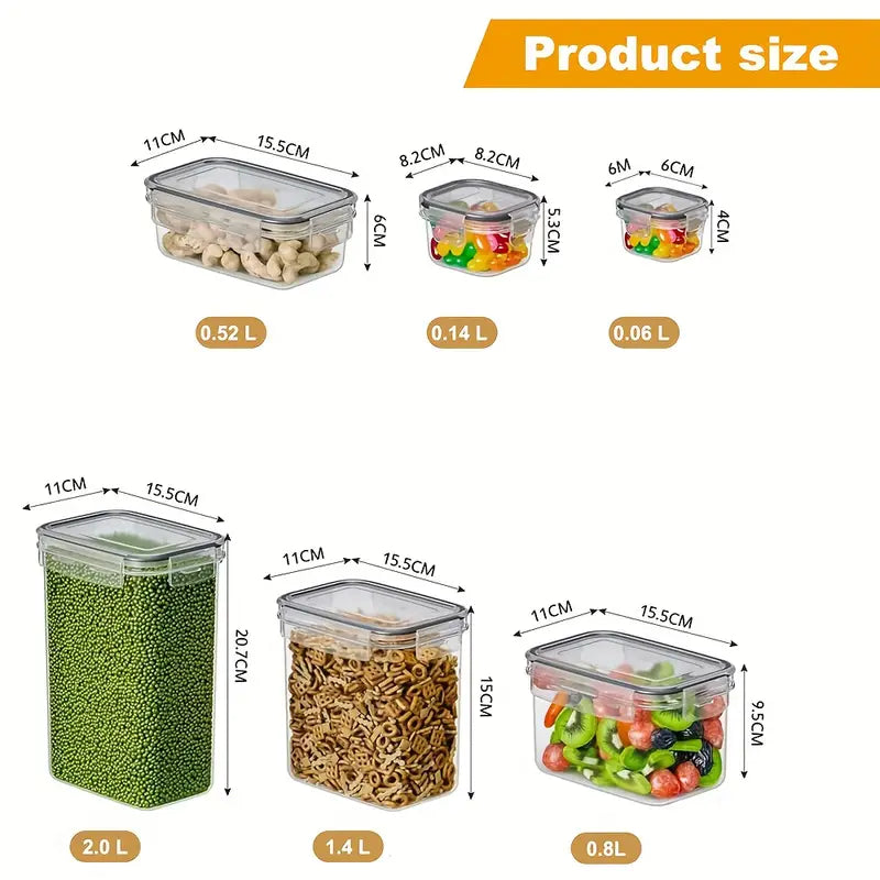 12 Kitchen And Pantry Organizing Containers, Bpa-Free, Pvc-Free, (6 Lids + 6 Boxes)