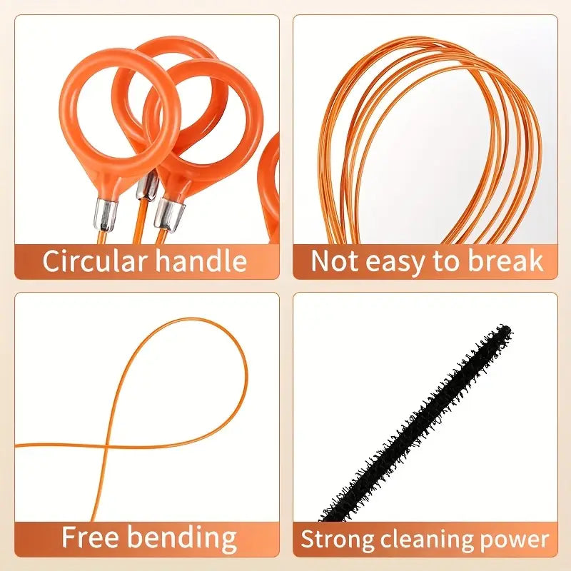 5pcs Orange Drain Cleaner, Household Drain Cleane