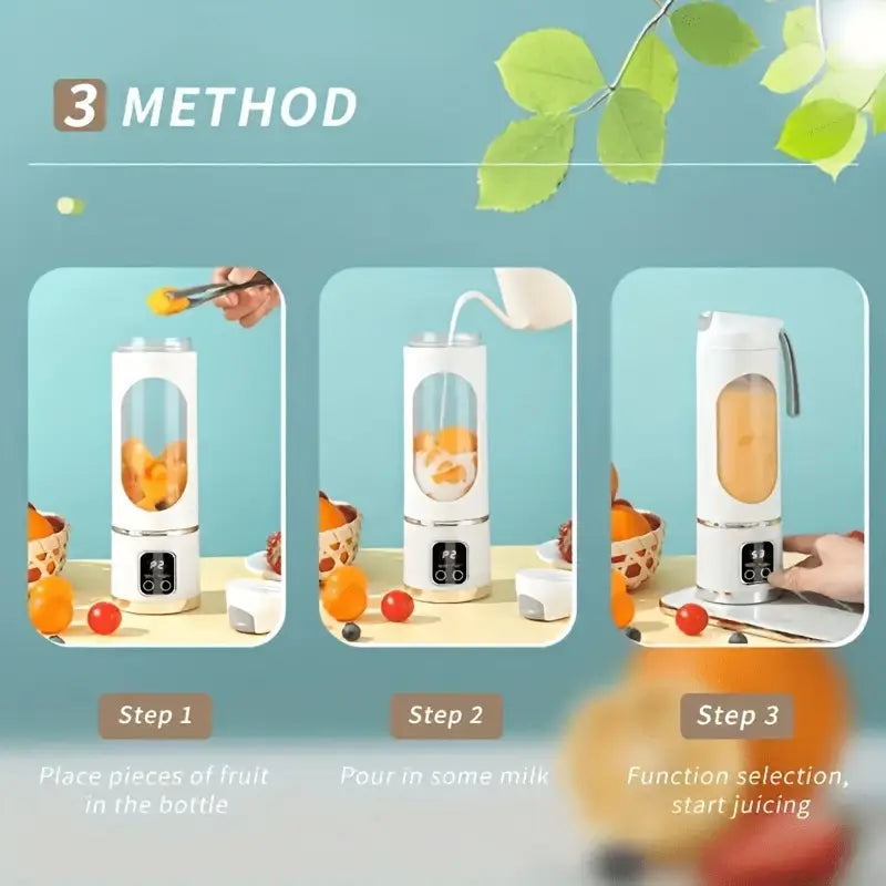 Portable 3-in-1 Blender & Juicer with Digital Display