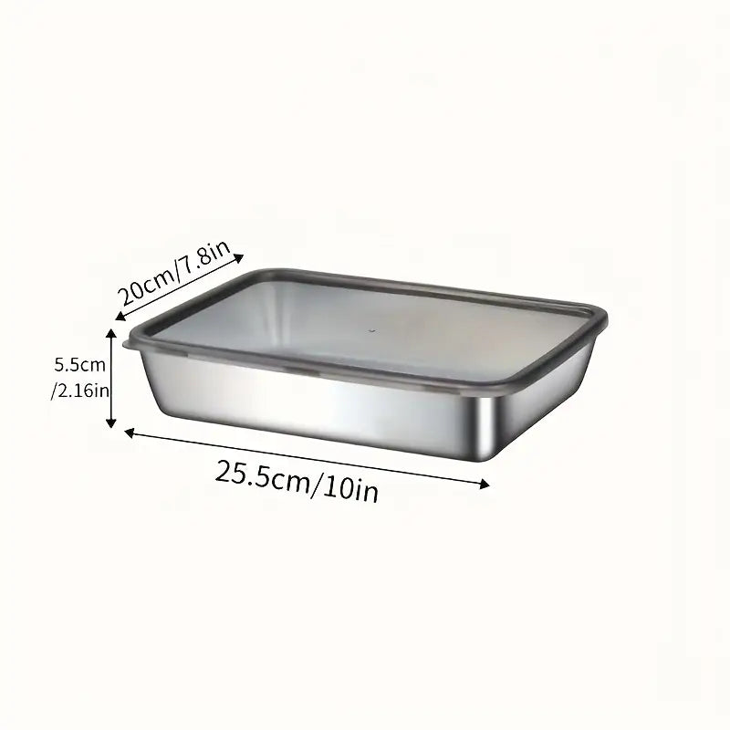 3pcs Stainless Steel Food Storage Containers Leak-Proof