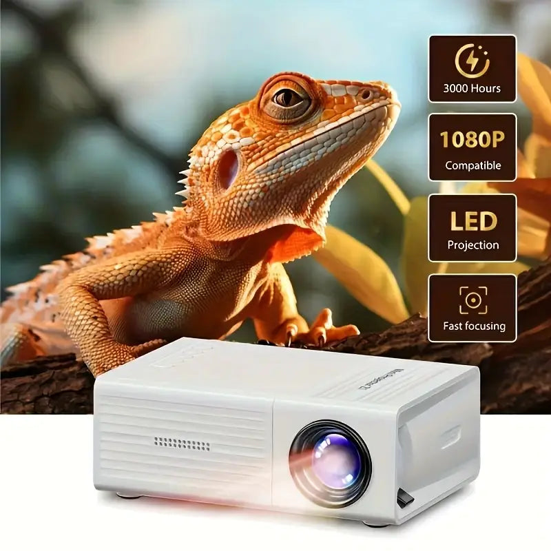 Portable Mini Projector with Built-in Speaker
