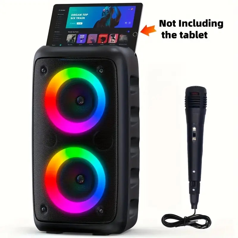 High-Power Wireless Speaker with Subwoofer & Microfone