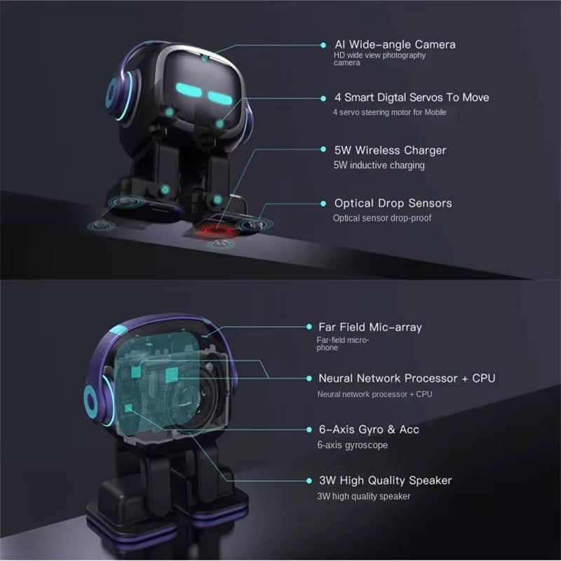 Smart EMO Robot Companion Ai Toy Cute Emopet Intelligent AI Voice Electronic Pet Mini Toys Robots Desktop Decoration Adult Gifts