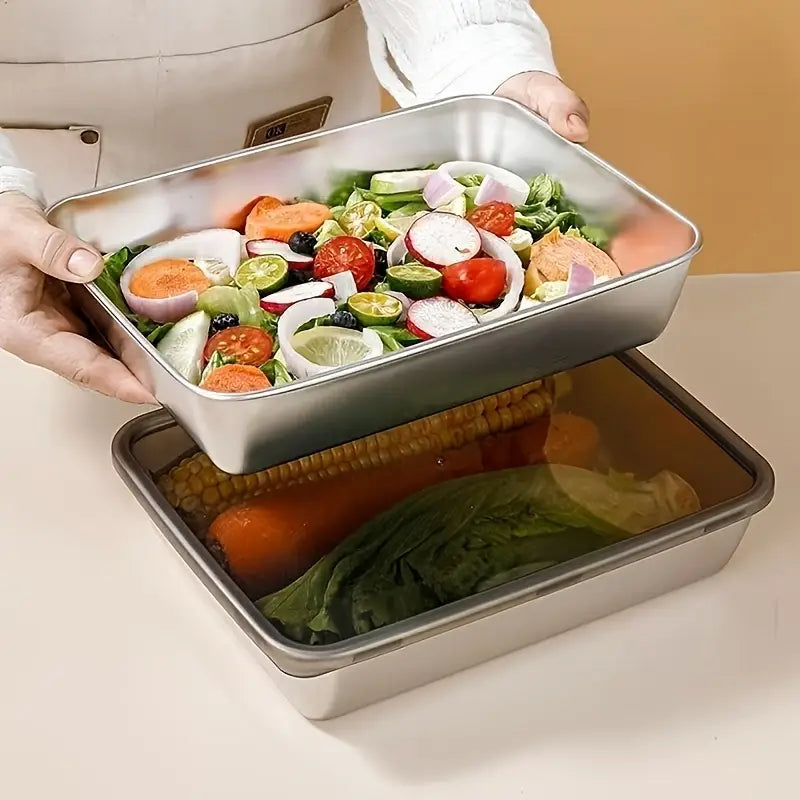 3pcs Stainless Steel Food Storage Containers Leak-Proof
