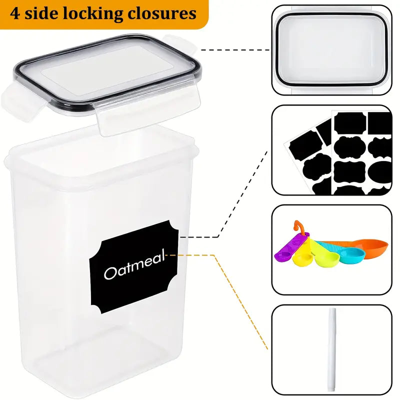 12 Kitchen And Pantry Organizing Containers, Bpa-Free, Pvc-Free, (6 Lids + 6 Boxes)