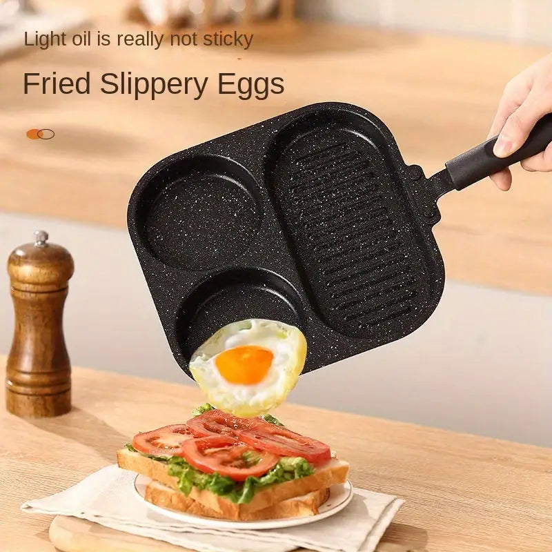 3-in-1 Non-Stick Cast Iron Breakfast Pan