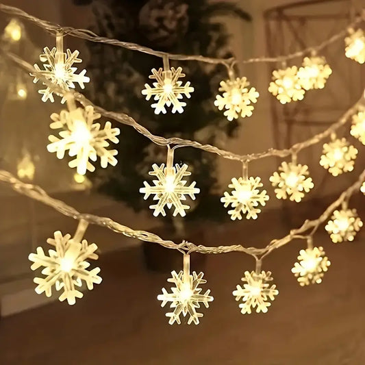 LED Snowflake String Lights 5m