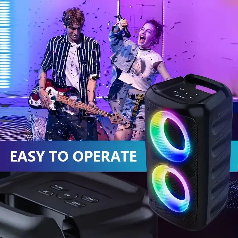 High-Power Wireless Speaker with Subwoofer & Microfone
