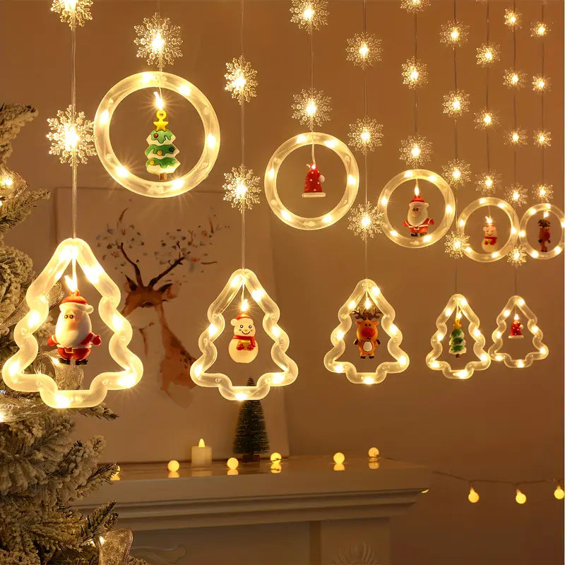 USB-Powered Festive Christmas Decor with Santa, Reindeer, Snowman & Tree Designs