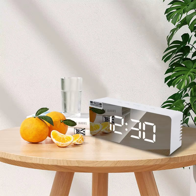 Digital Alarm Clock LED Electronic Desktop Clock with Temperature for Bedroom Home Office Teens Kids