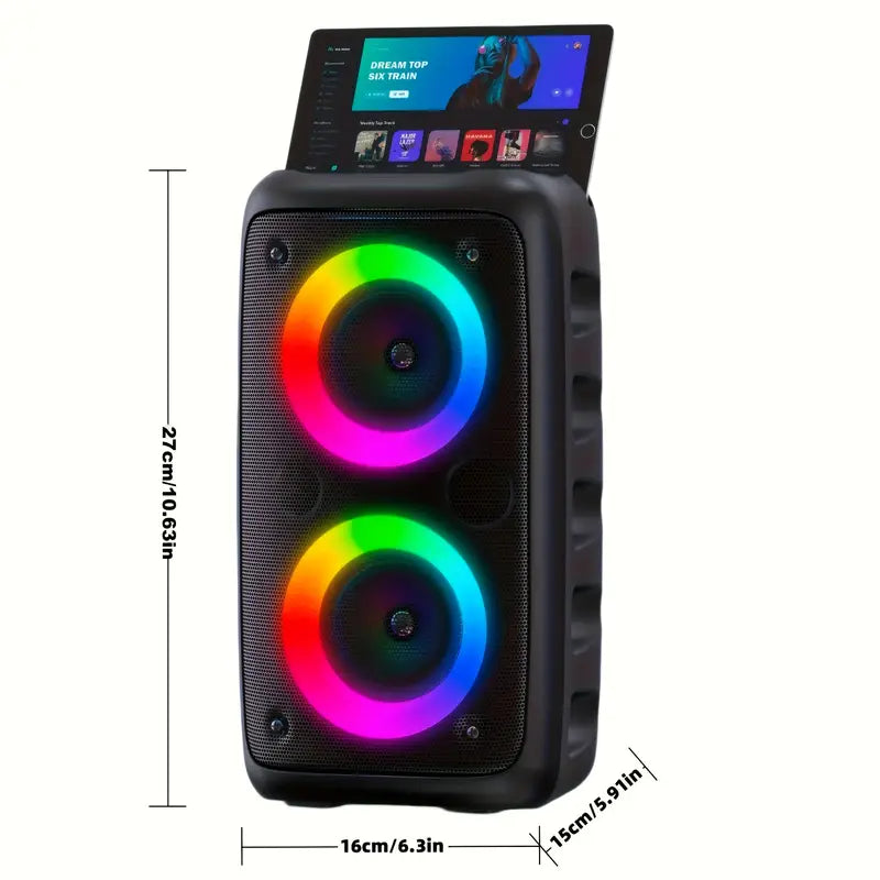 High-Power Wireless Speaker with Subwoofer & Microfone