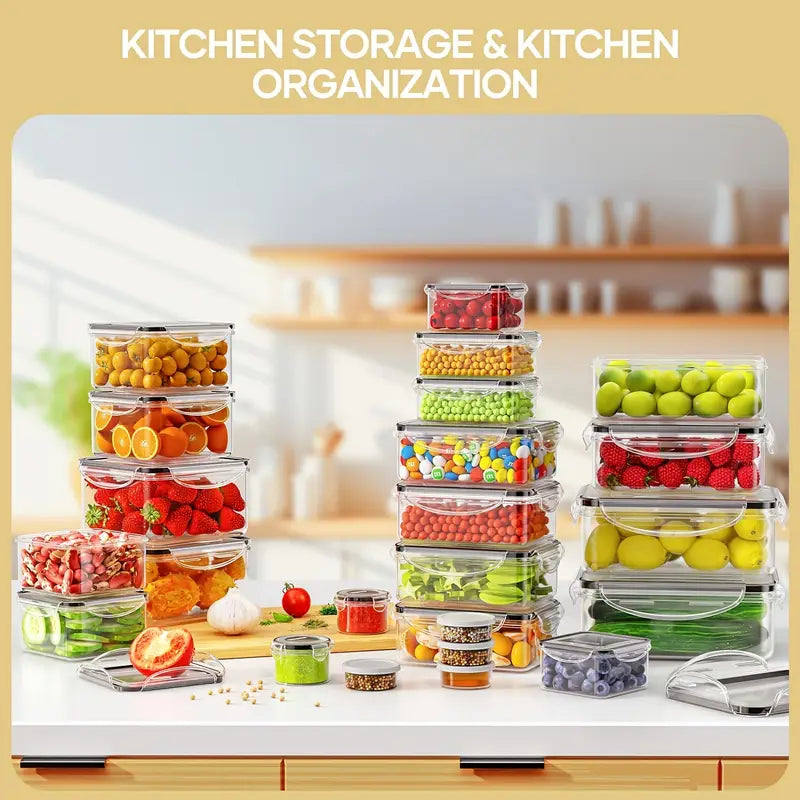 12 Kitchen Storage Containers And Food Organization Jars, Bpa-Free And Pvc-Free