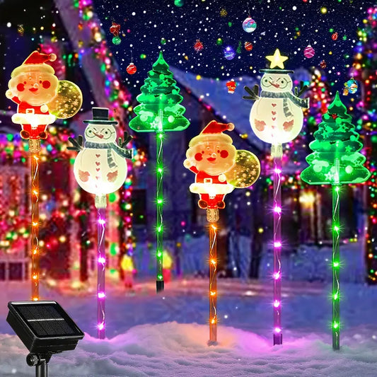 6pcs Solar-Powered Christmas Lights