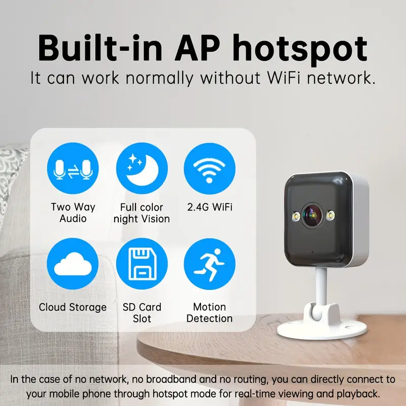 Smart Security Camera, 2.4GHz WiFi,