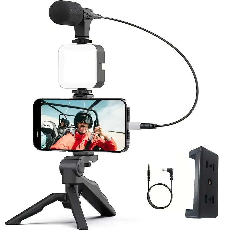 Professional Selfie Stick Light Kit with Tripod-like Stabilizer