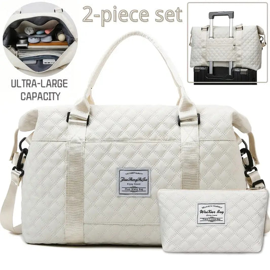 Large Capacity Travel Bag + Makeup bag Fitness Bag Portable Lightweight