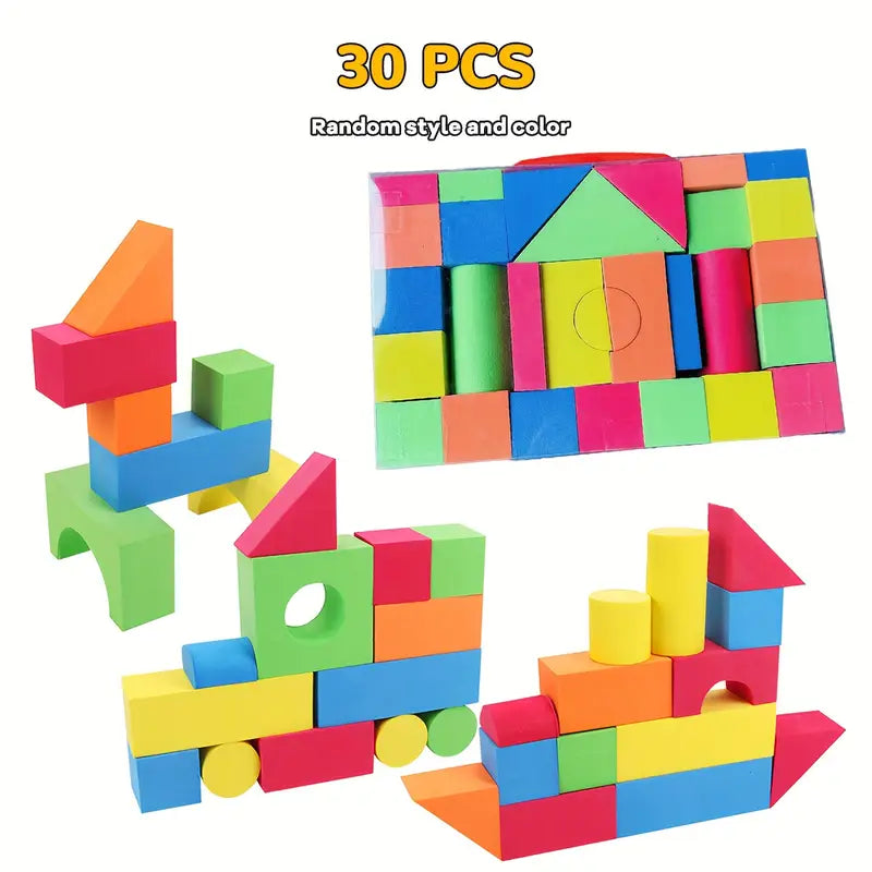 30 Piece Bubble Blocks, Various Shapes and Sizes