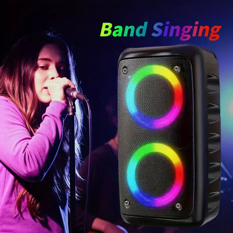 High-Power Wireless Speaker with Subwoofer & Microfone