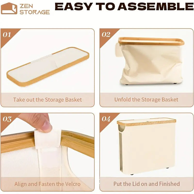 Large Capacity Foldable Toilet Paper Holder with Lid