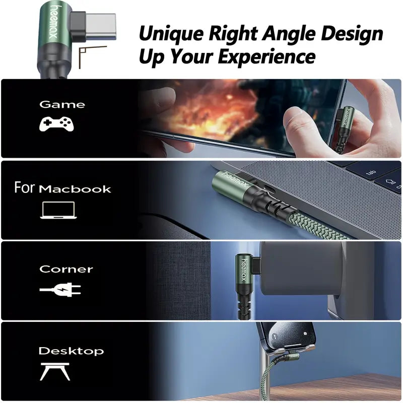 USB Type C Right Angle Charger Cable