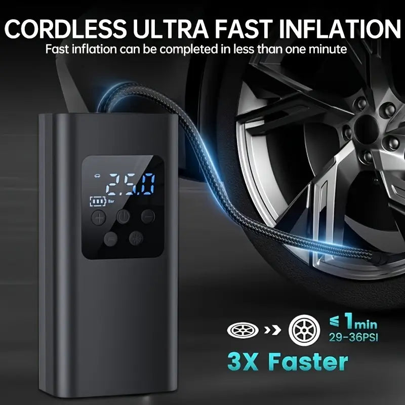 Cordless Air Pump, Portable Digital Display Air Compressor