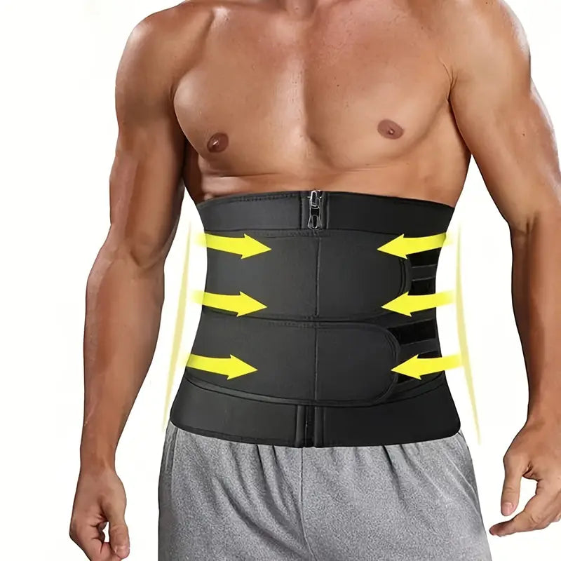 Men's Zipper Double Waist Trainer Tightener Abdominal