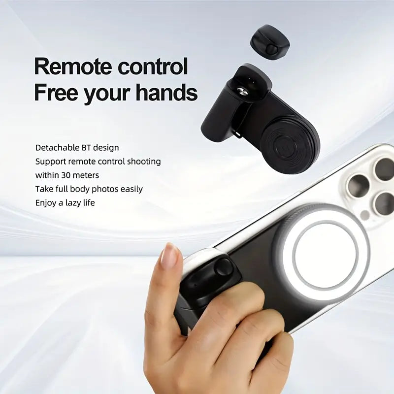 Mobile Phone Camera Grip, Smart Phone Holder with Magnetic Detachable Remote Shutter