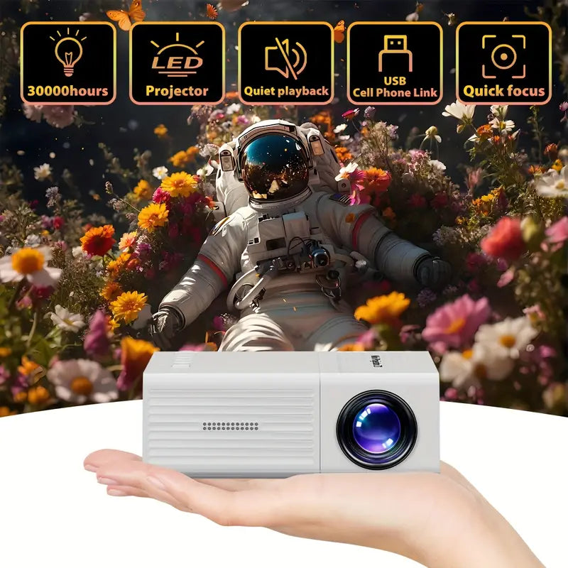 Portable Mini Projector with Built-in Speaker