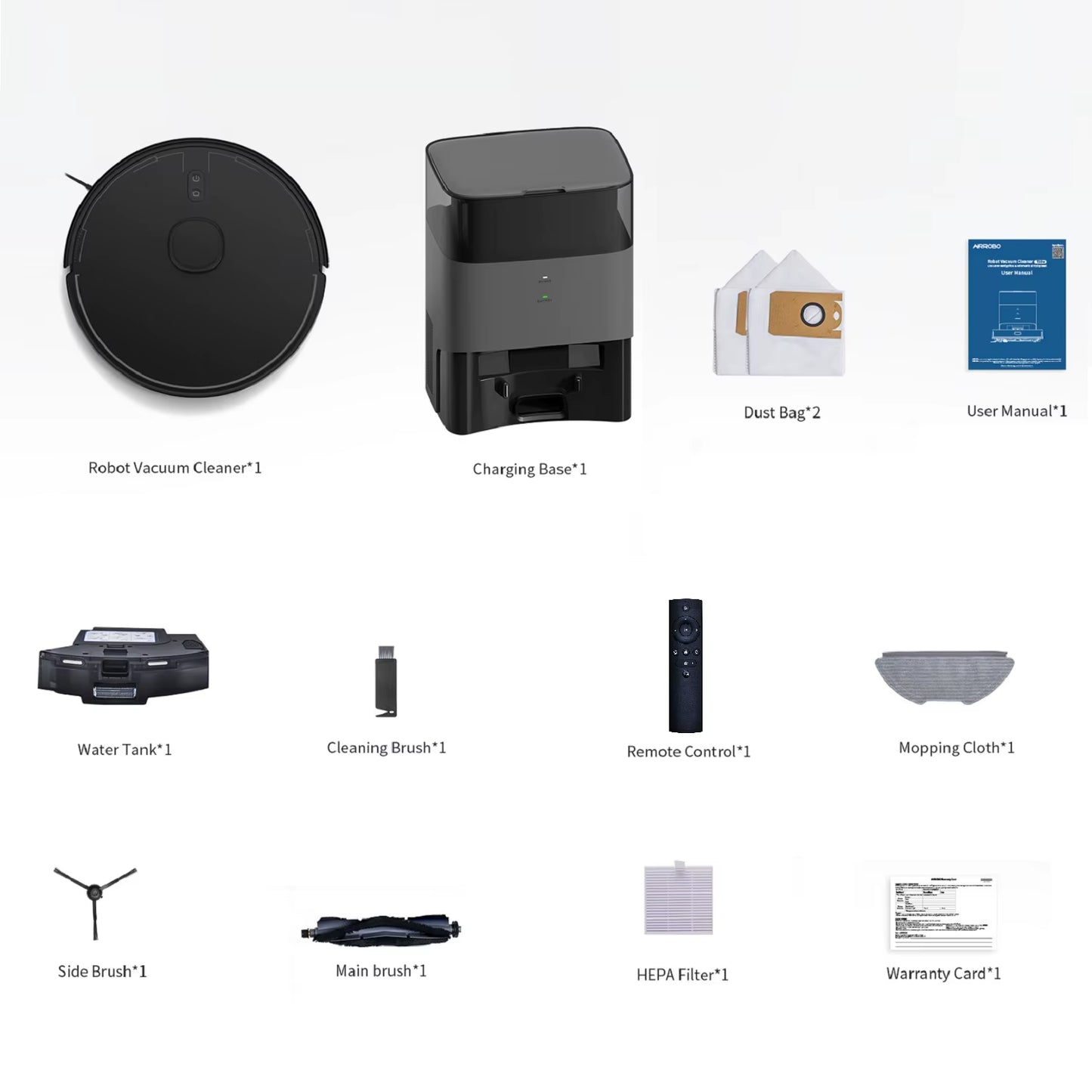 AIRROBO USA DE JP Ship Multifunctional Vacuum Cleaner Robot Automatic Mopping Smart Vacuum Clean Mop with Self-Emptying Dustbin